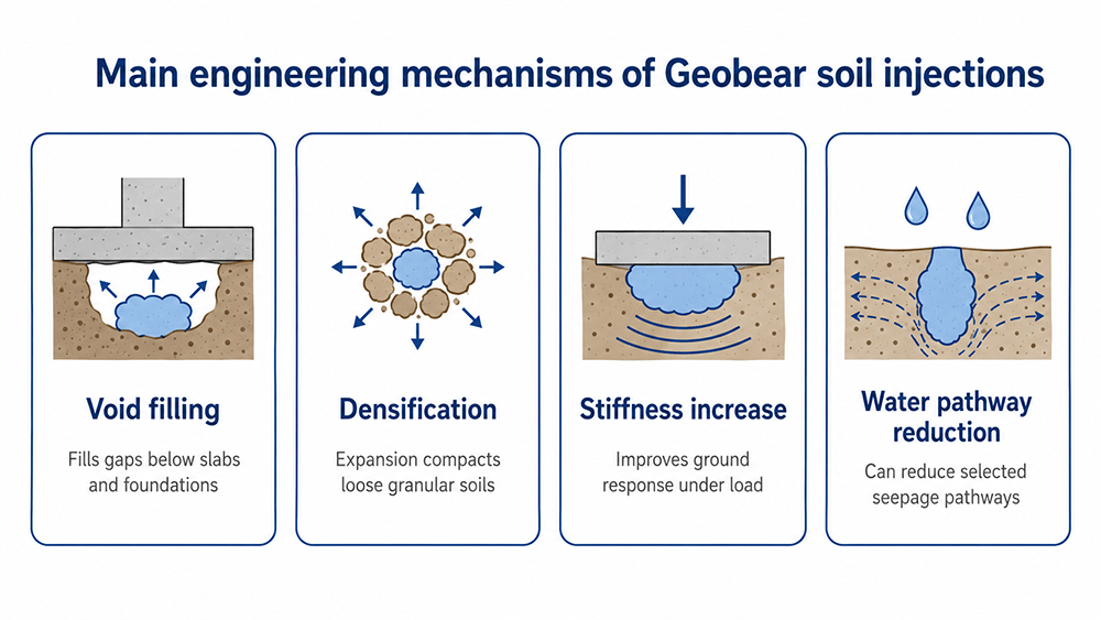 Soil injections engineering mechanisms graphic