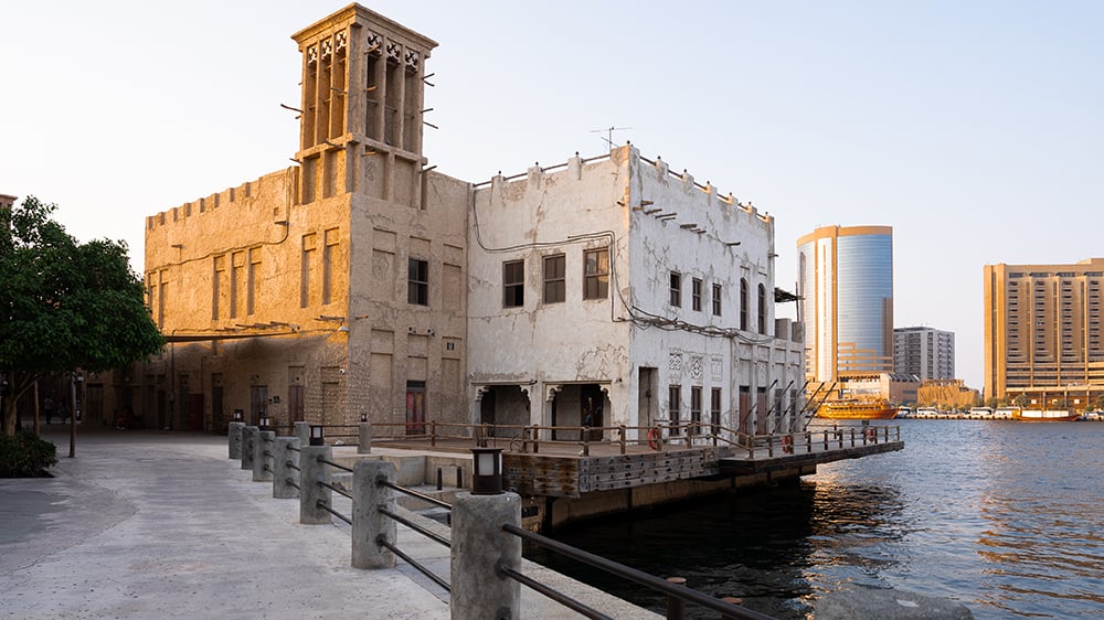 UAE heritage building along the sea