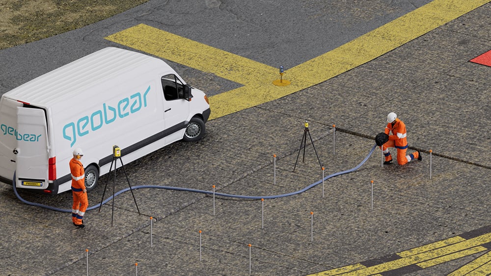 Illustration of geopolymer injection on airfield apron