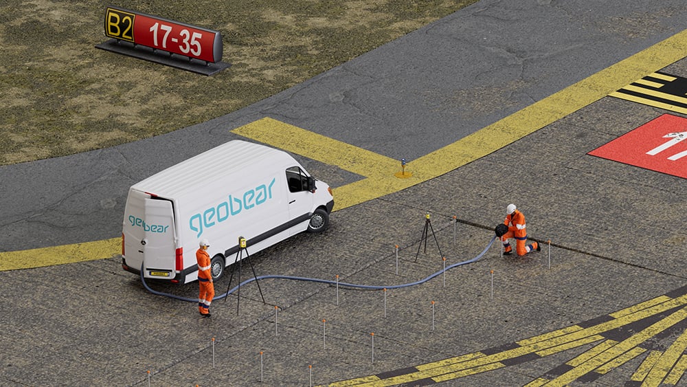 Airfield slab releveling illustration