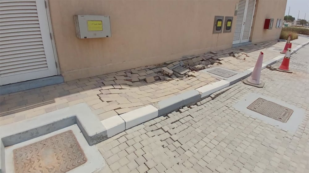 UAE interlock paver settlement due to soil washout
