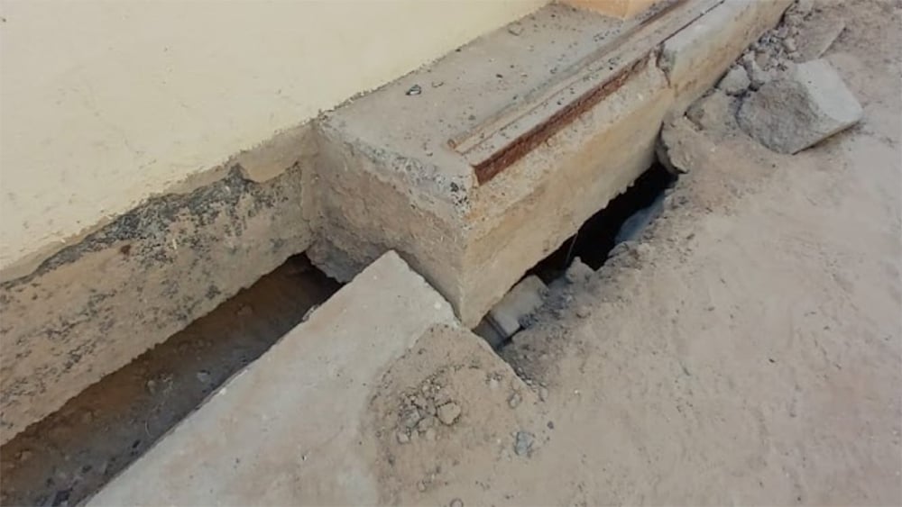 Slab separation and voiding due to soil washout UAE