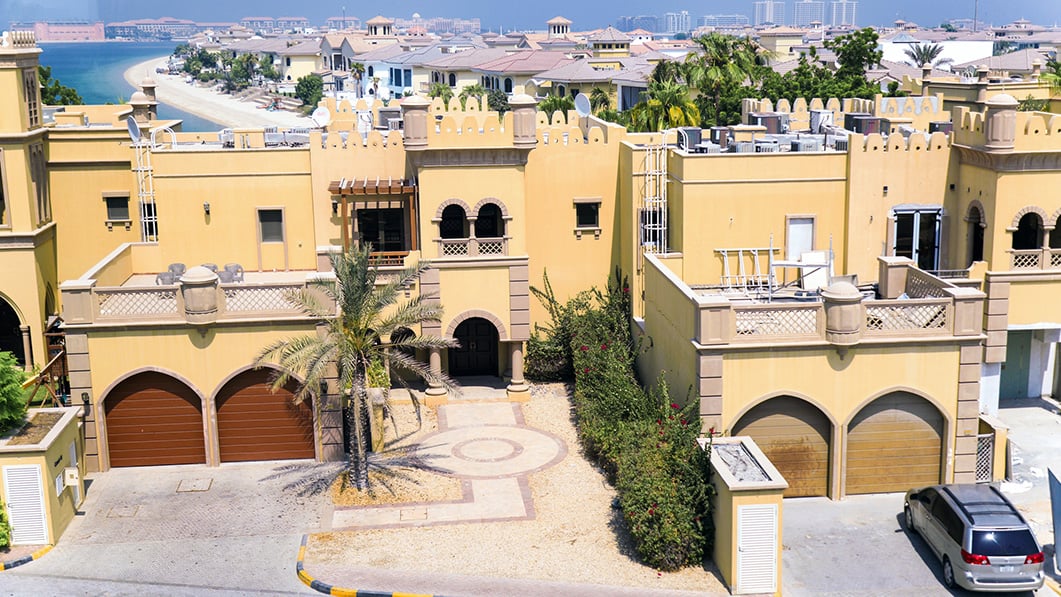 View of residential homes in Dubai