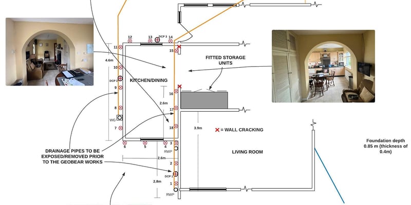 Ground stabilisation for bungalow and extension affected by structural movement in Co. Mayo
