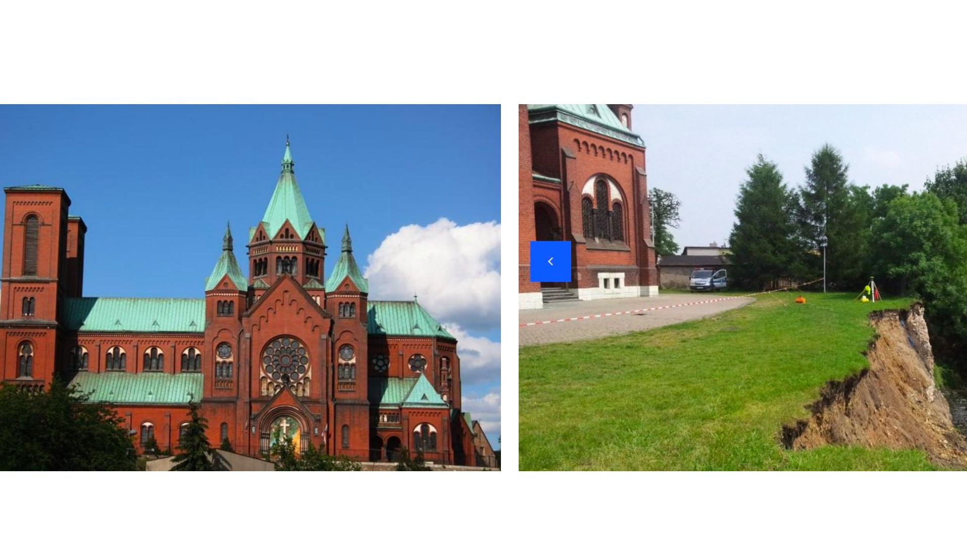 Kościół na skarpie osiadanie