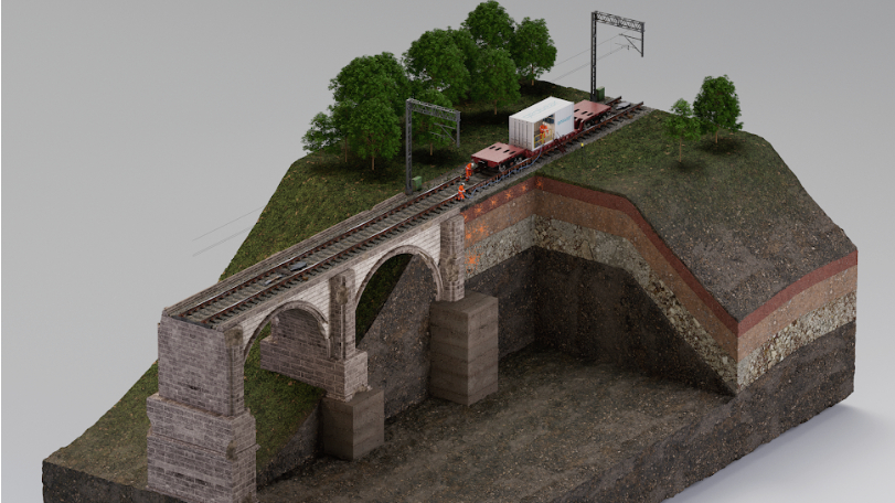 Model 3D models - technicy przeprowadzają wzmocnienie strefy przejściowej