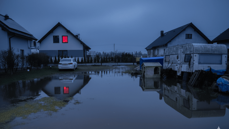 Wzmocnienie nasypu niwelacyjnego domu po zalaniu 