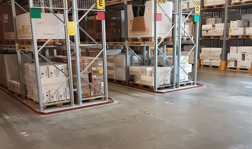 Ejendals lager i Leksand drabbades av sättningar som Geobear åtgärdade.