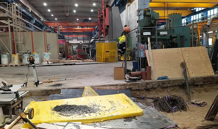 Golvstabilisering och tomrumsfyllning hos Valmet