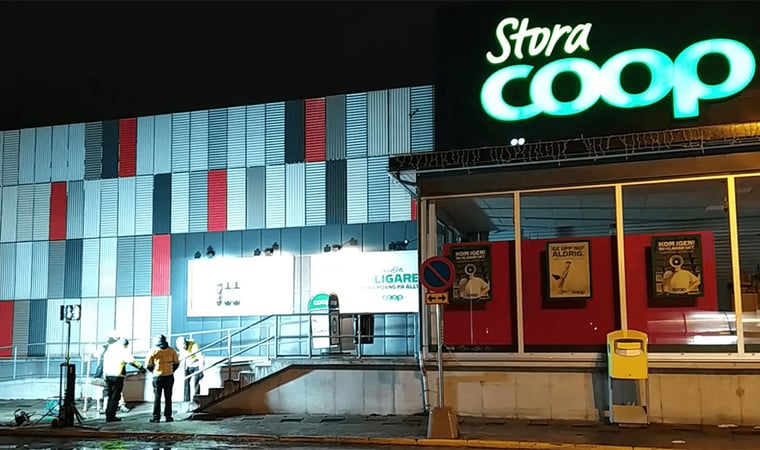 Markförstärkning och lyft vid Coops i Stuvsta