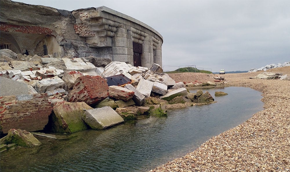 Geobear åtgärdade sättningar i Hurst Castle, England med geopolymer.