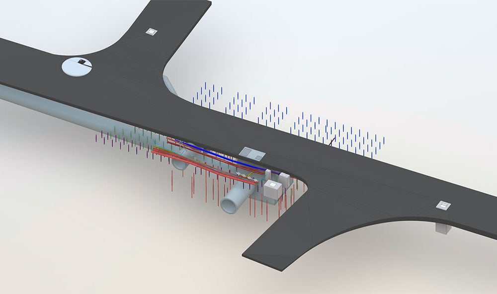 Geobear markförstärkning under avlopp