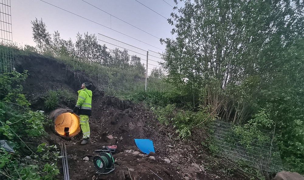 Geobear stabiliserar järnväg Undersåker, Åre