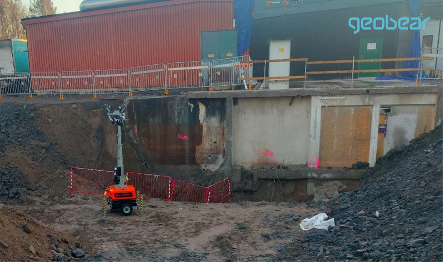Geobear utför markförstärkning vid Svedjans reningsverk i Boden där Skanska ansvarar för tillbyggnadsprojektet.