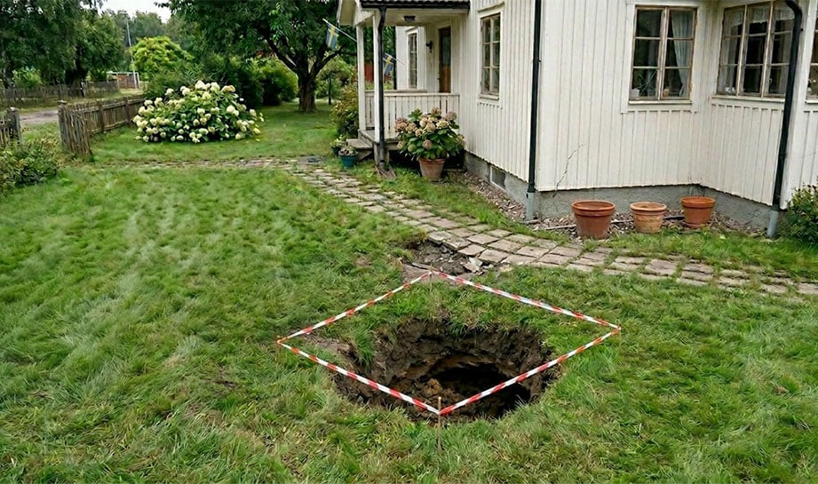 Slukhål och sjunkhål sättningar