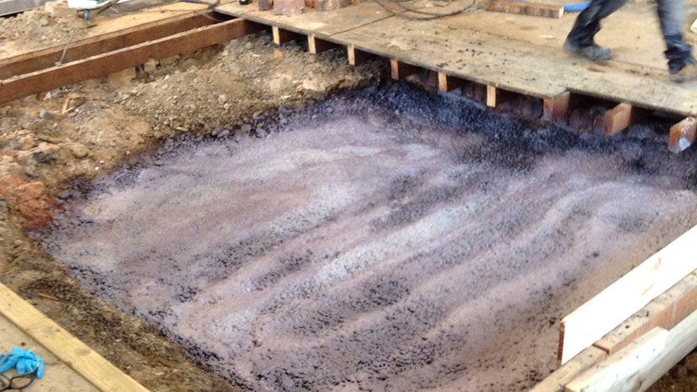 View of void filled with geopolymer