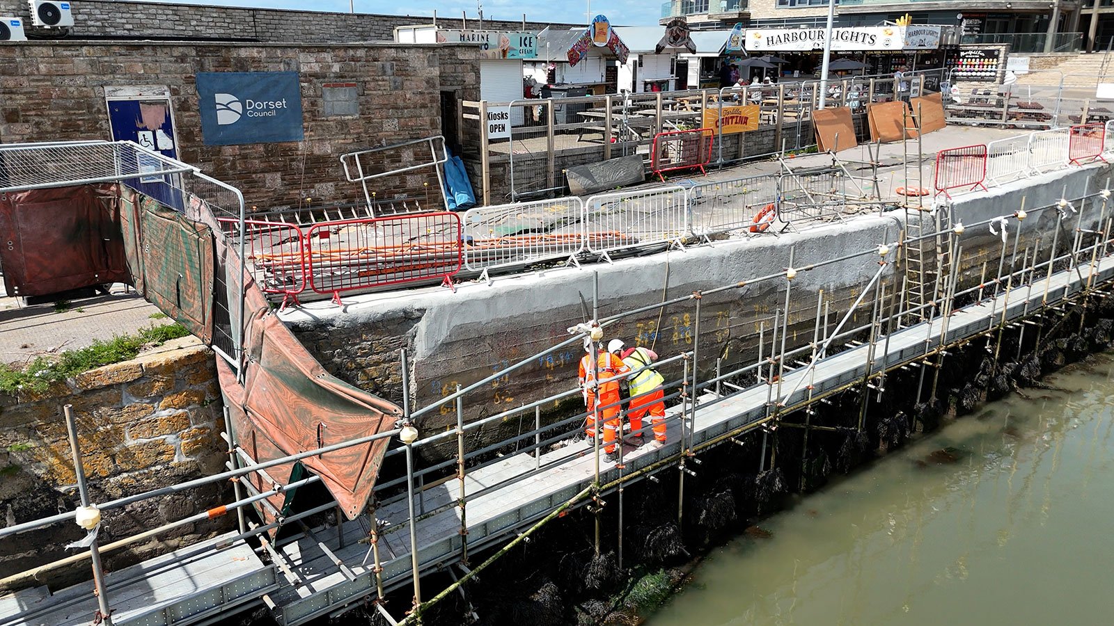 Bridport Harbour wall