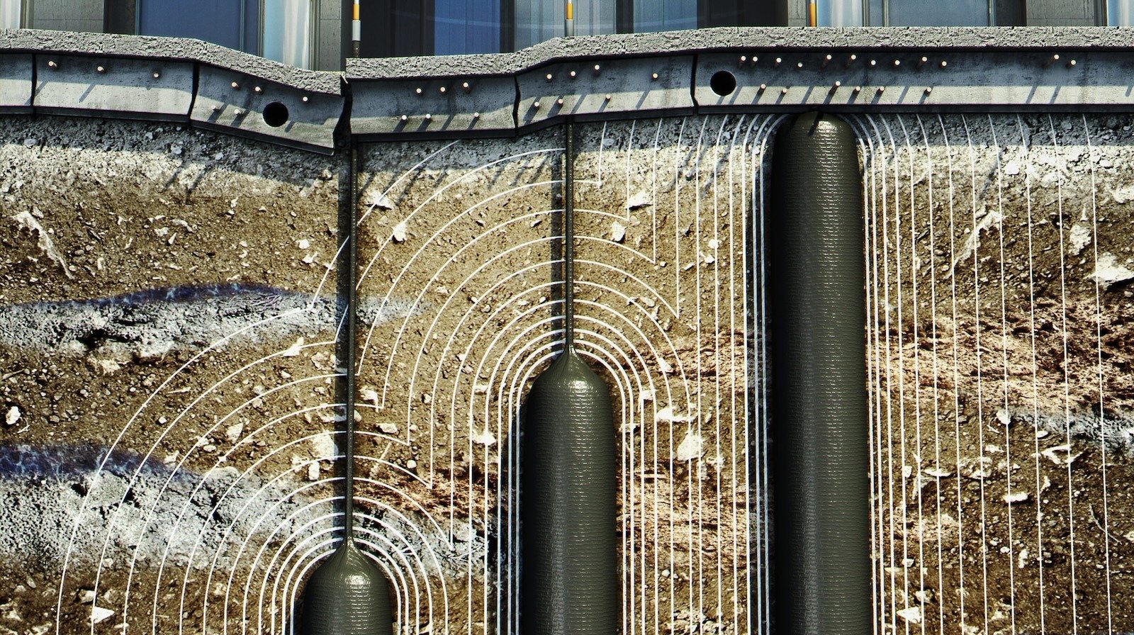 Powerpile installtion example slab depression