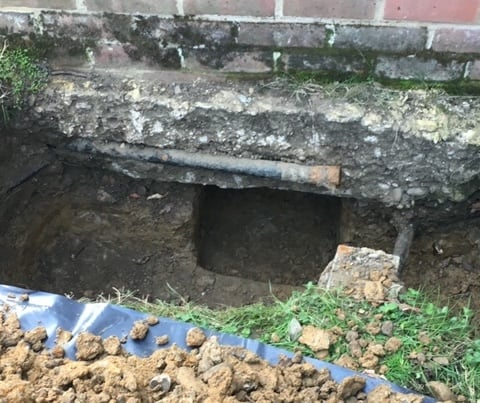 Underpinning beneath property