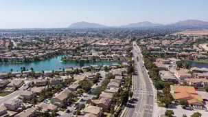 Aerial view of Riverside County California neighborhood