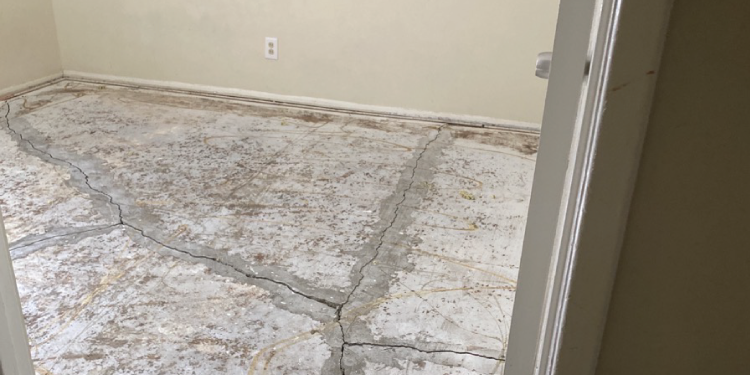 Floors restored in this sinking guest room