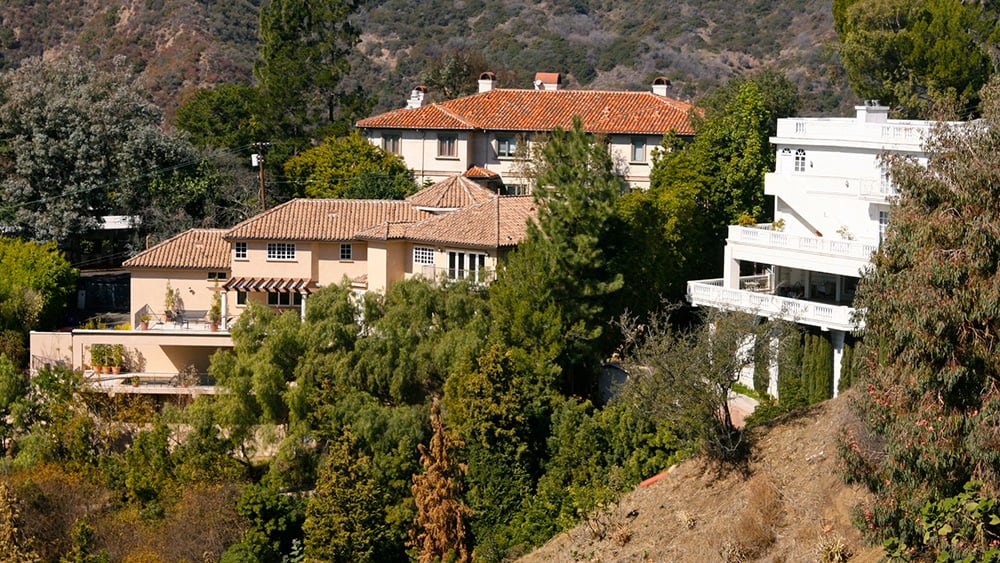 View of two LA canyon homes
