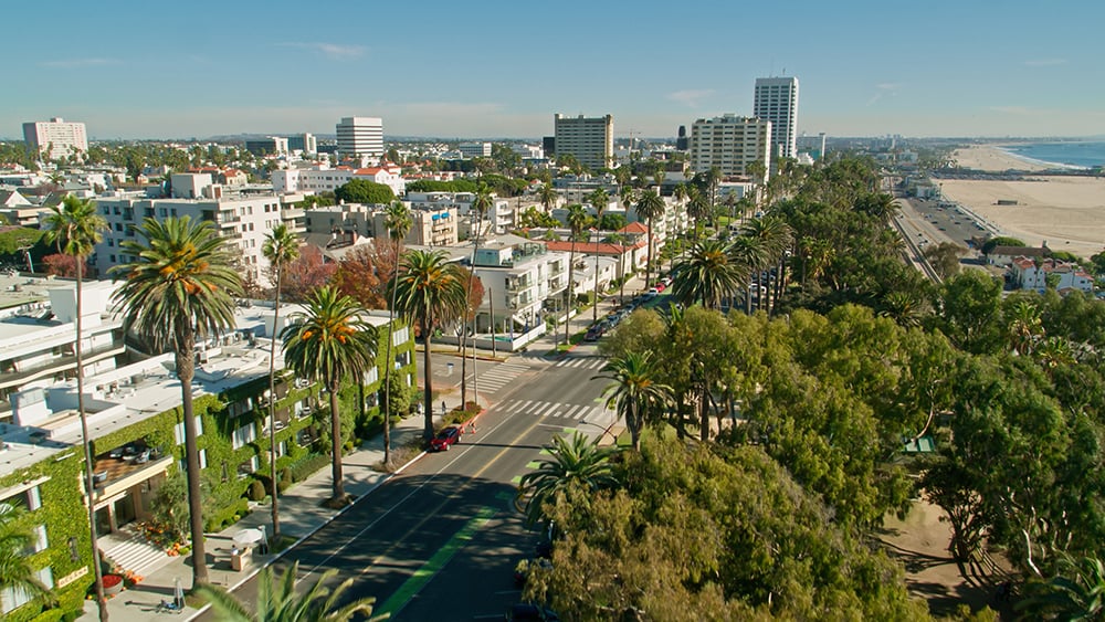 Aerial view of Santa Monica homes