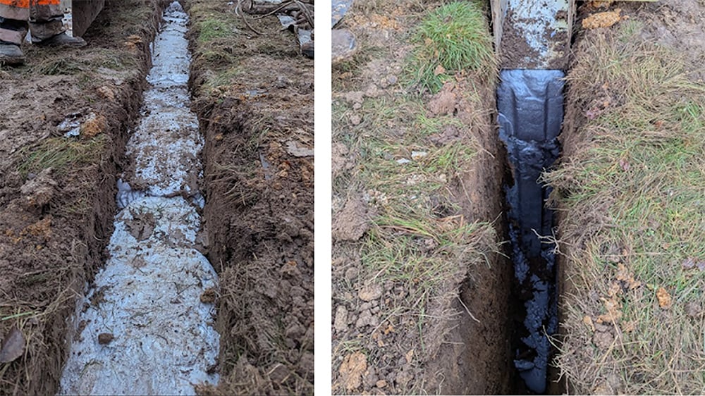 geopolymer water curtain installation